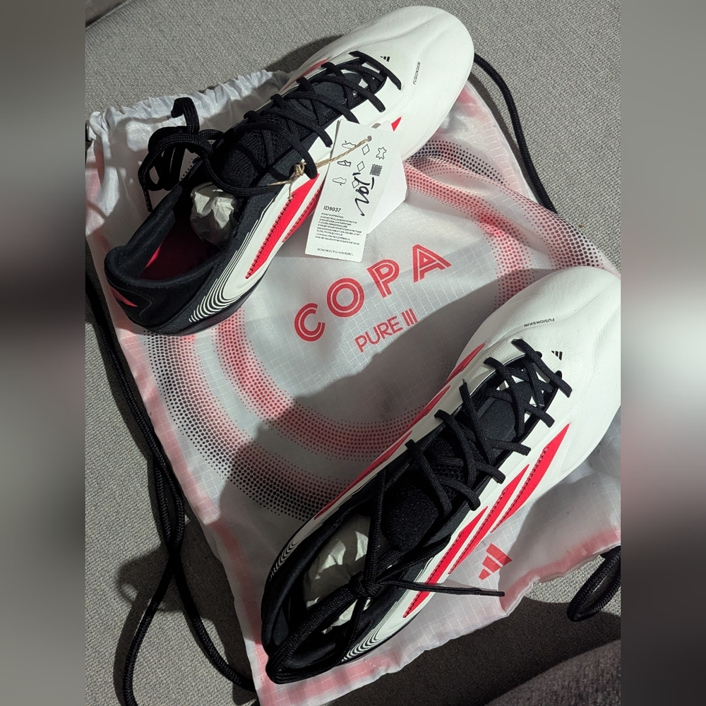 Adidas Copa Pure III White and Red Cleats